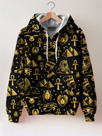 "Nefertiti" Black Gold Zip Hoodie