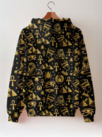 "Nefertiti" Black Gold Zip Hoodie