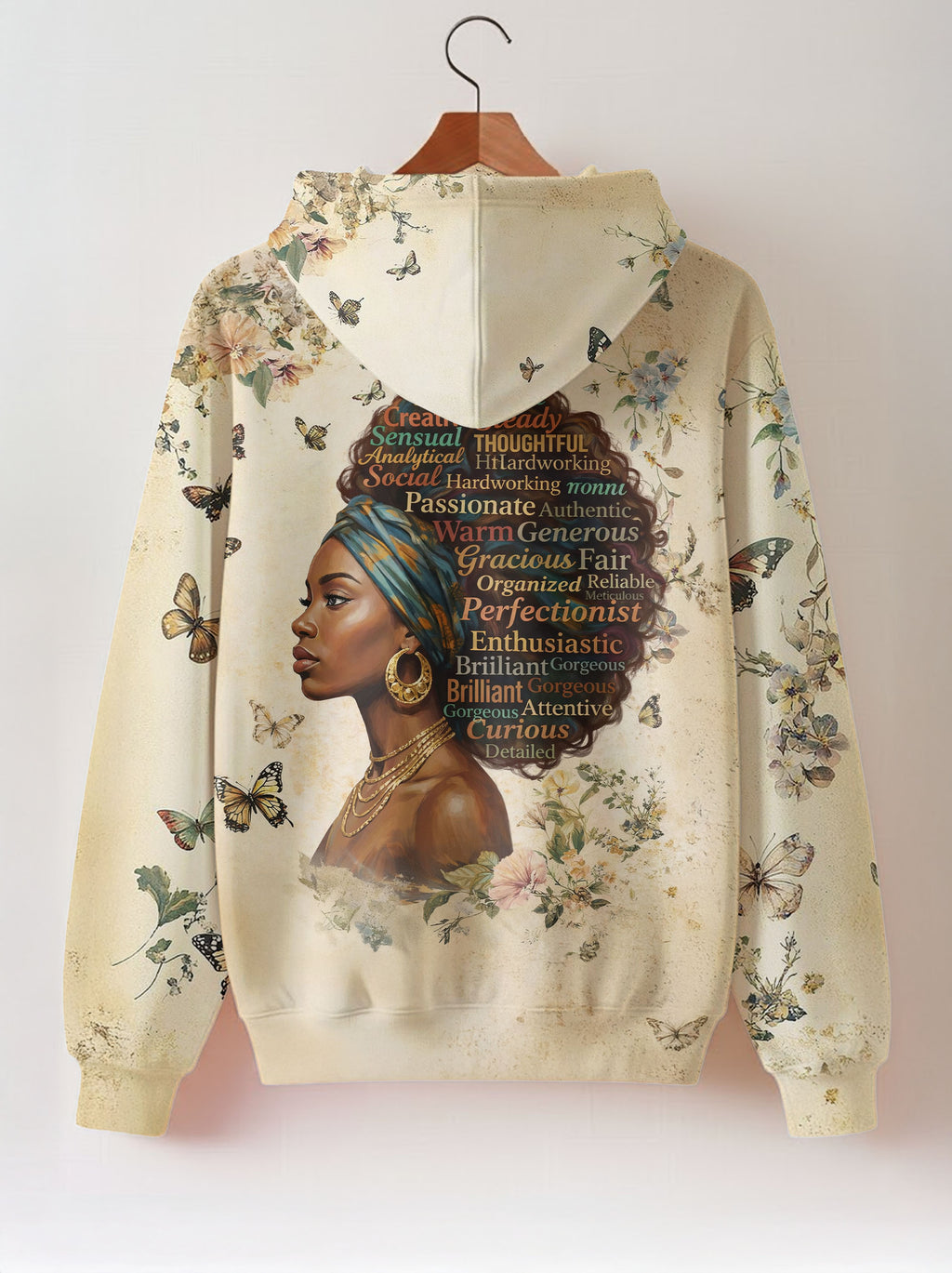 Gorgeous Black Queen Zip Hoodie