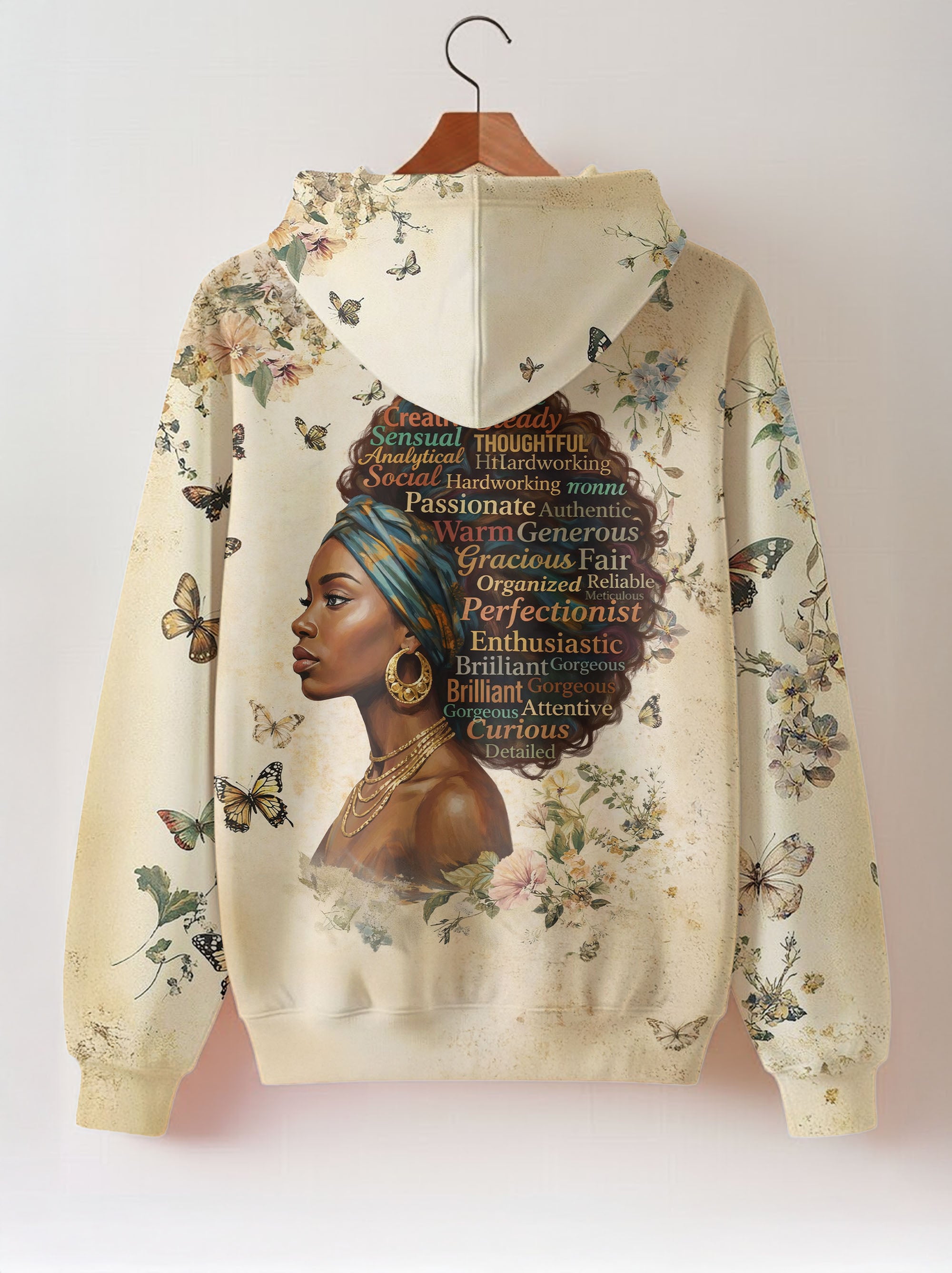 Gorgeous Black Queen Zip Hoodie