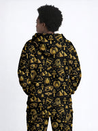 "Nefertiti" Black Gold Zip Hoodie