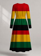 "Accra" Viscose Midi Dress — back view