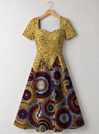 "Adhama" V Neck Midi Dress