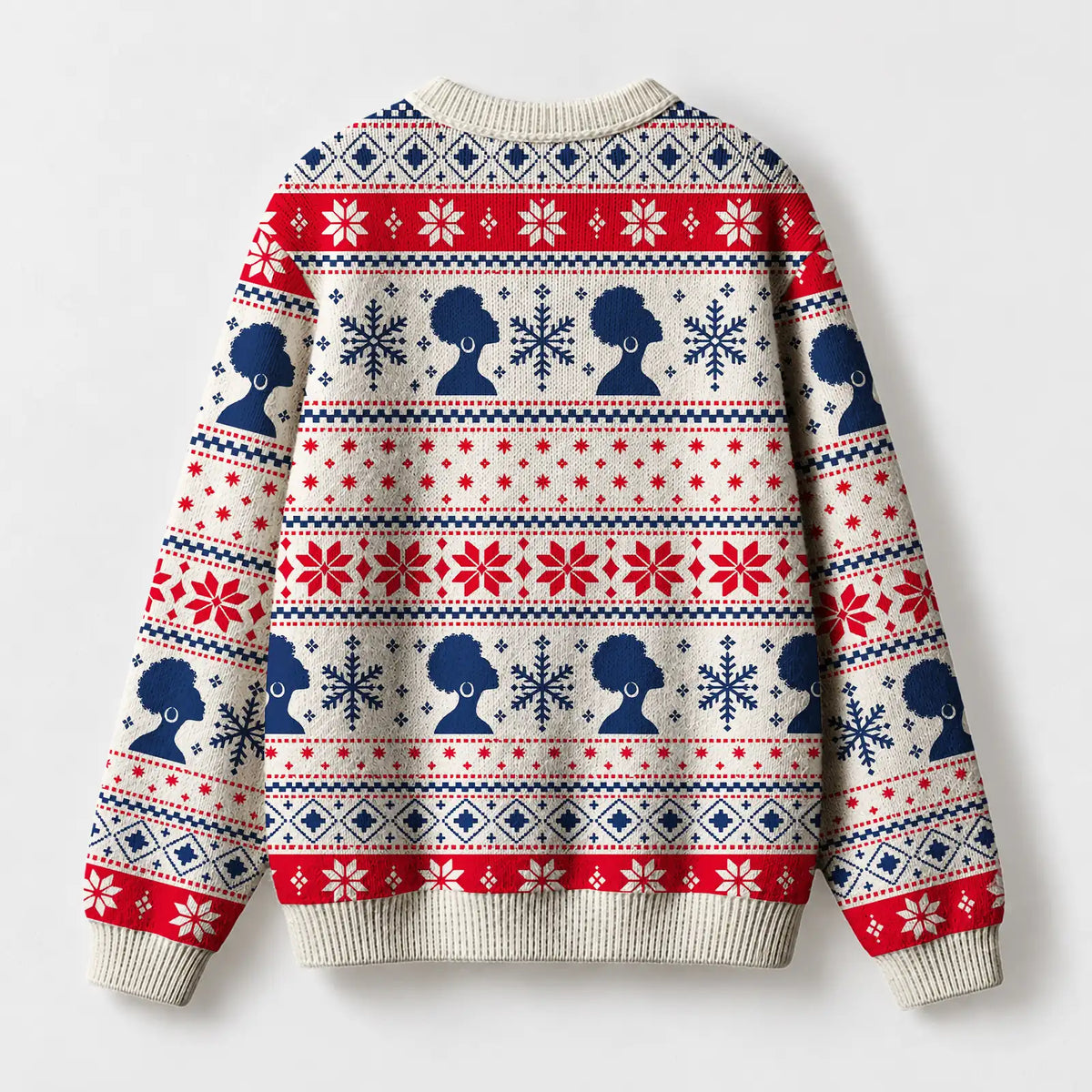 "Afro Fair Isle" Christmas Sweatshirt — back view