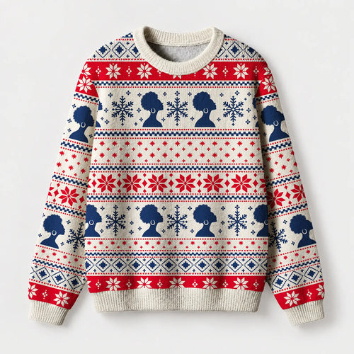 "Afro Fair Isle" Christmas Sweatshirt — front view