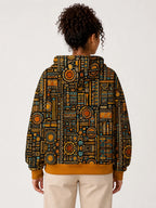 "Afrocentric Pattern" Hoodie — back view on model