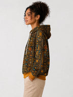"Afrocentric Pattern" Hoodie — side view on model