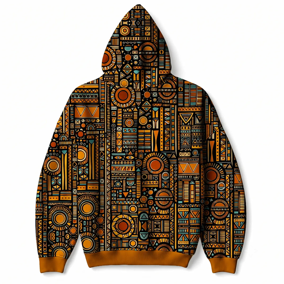"Afrocentric Pattern" Hoodie — back flat