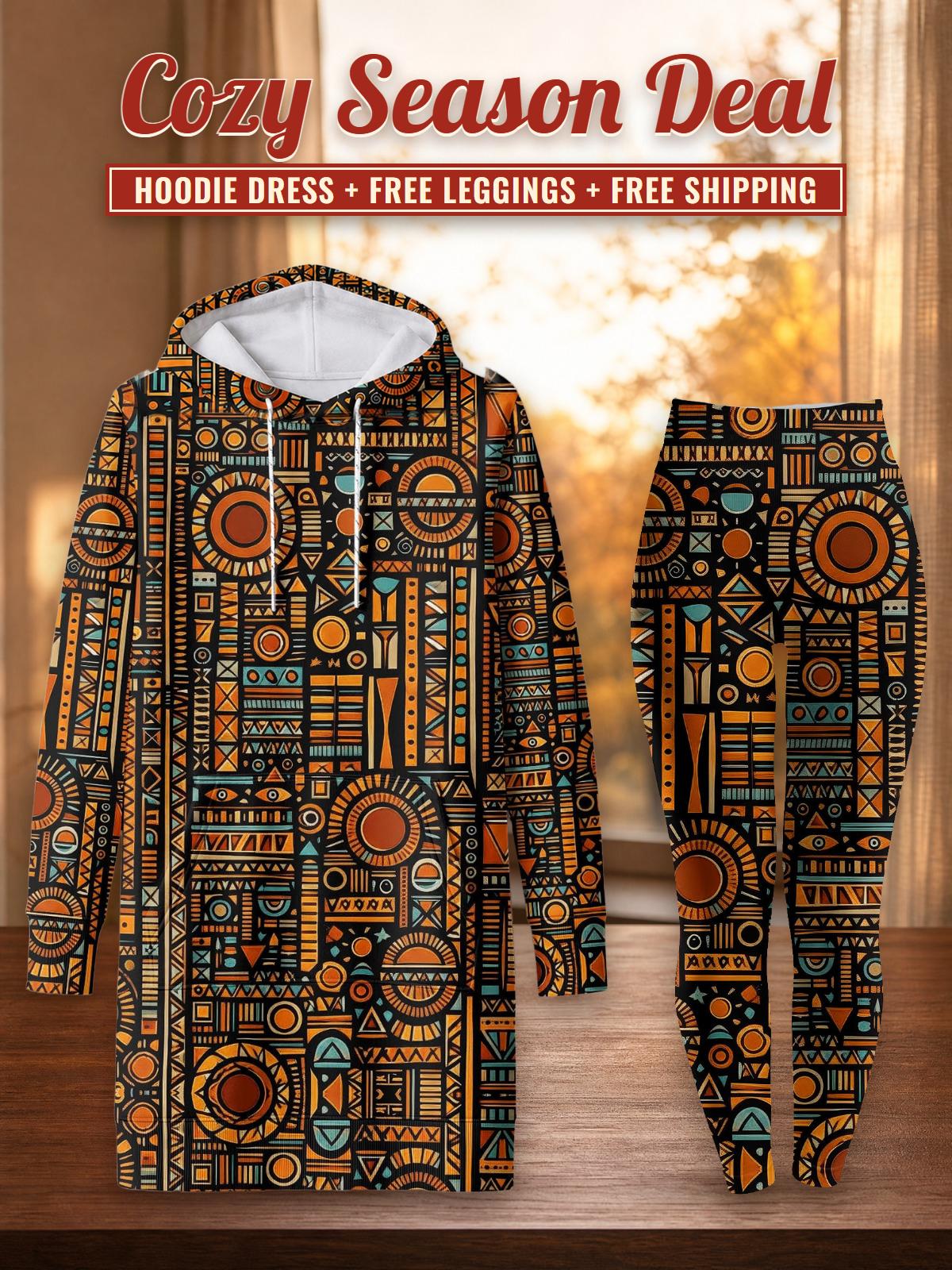 Afrocentric Hoodie Dress & Leggings Deal – Cozy Season Deal: hoodie dress + free leggings + free shipping