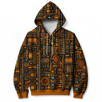 "Afrocentric Pattern" Hoodie — front flat