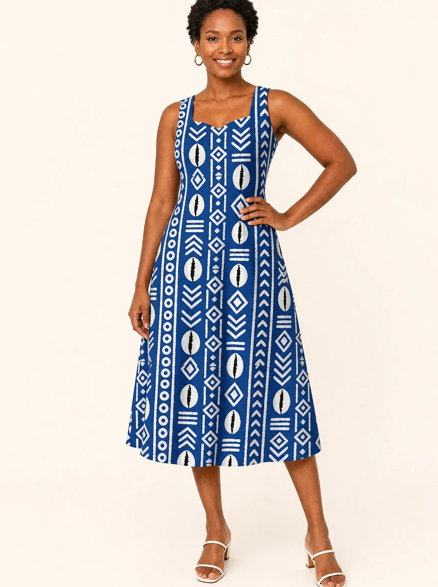 "Oshun" Royal Blue Corset Dress