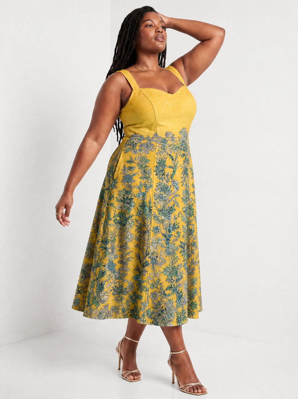"Alfajiri" Corset Dress — three-quarter view on model