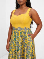 "Alfajiri" Corset Dress — close-up of the bodice and the in-seam side pocket