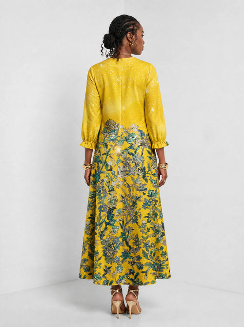 "Alfajiri" Long Sleeve Maxi Dress — back view on model