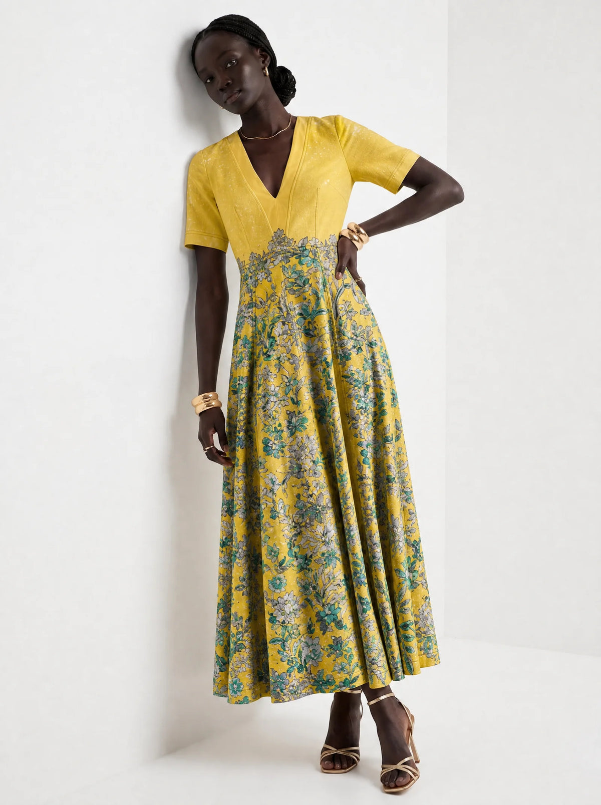 "Alfajiri" Short Sleeve Maxi Dress — front