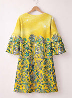 "Alfajiri" Stacked Ruffle Sleeve Dress