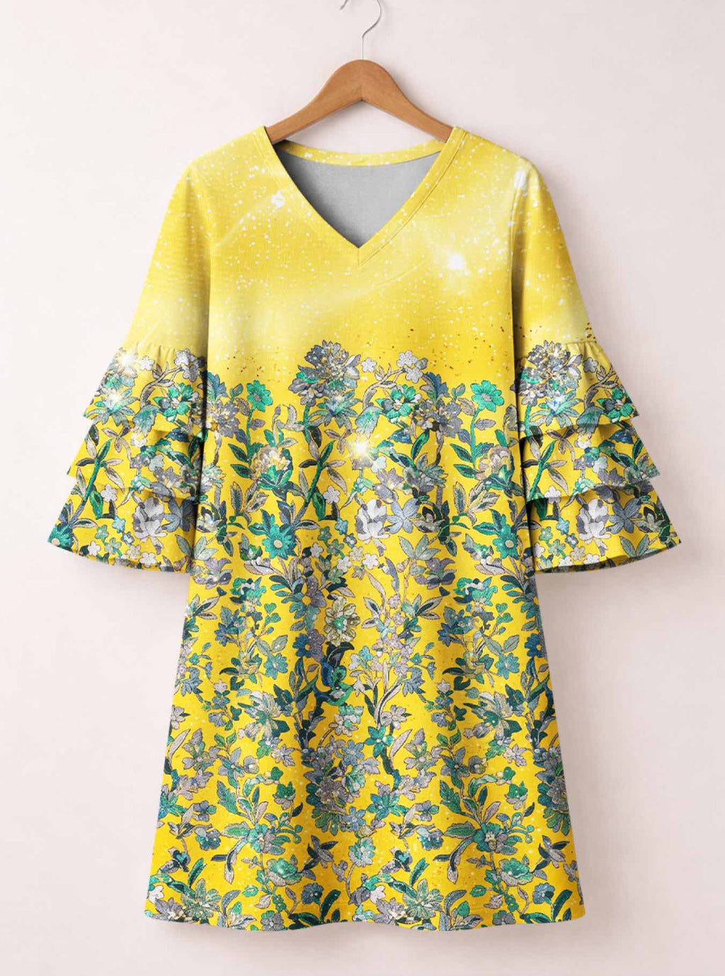 "Alfajiri" Stacked Ruffle Sleeve Dress