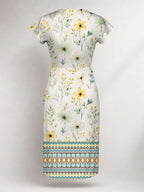 "Alizeti" Cap Sleeve Midi Dress Promo