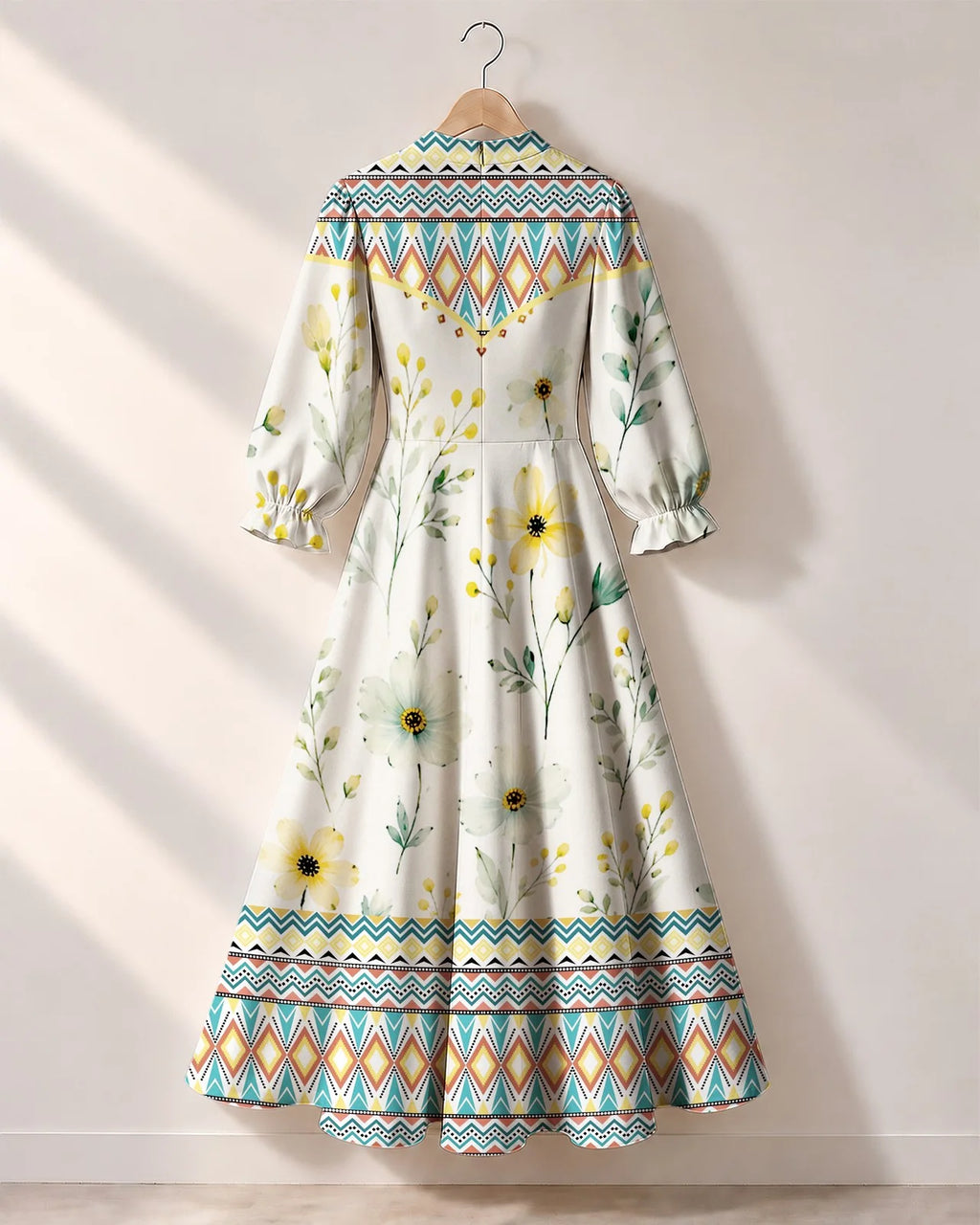 "Alizeti" Long Puff Sleeve Dress