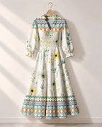"Alizeti" Long Puff Sleeve Dress