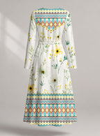 "Alizeti" Viscose Midi Dress — back view