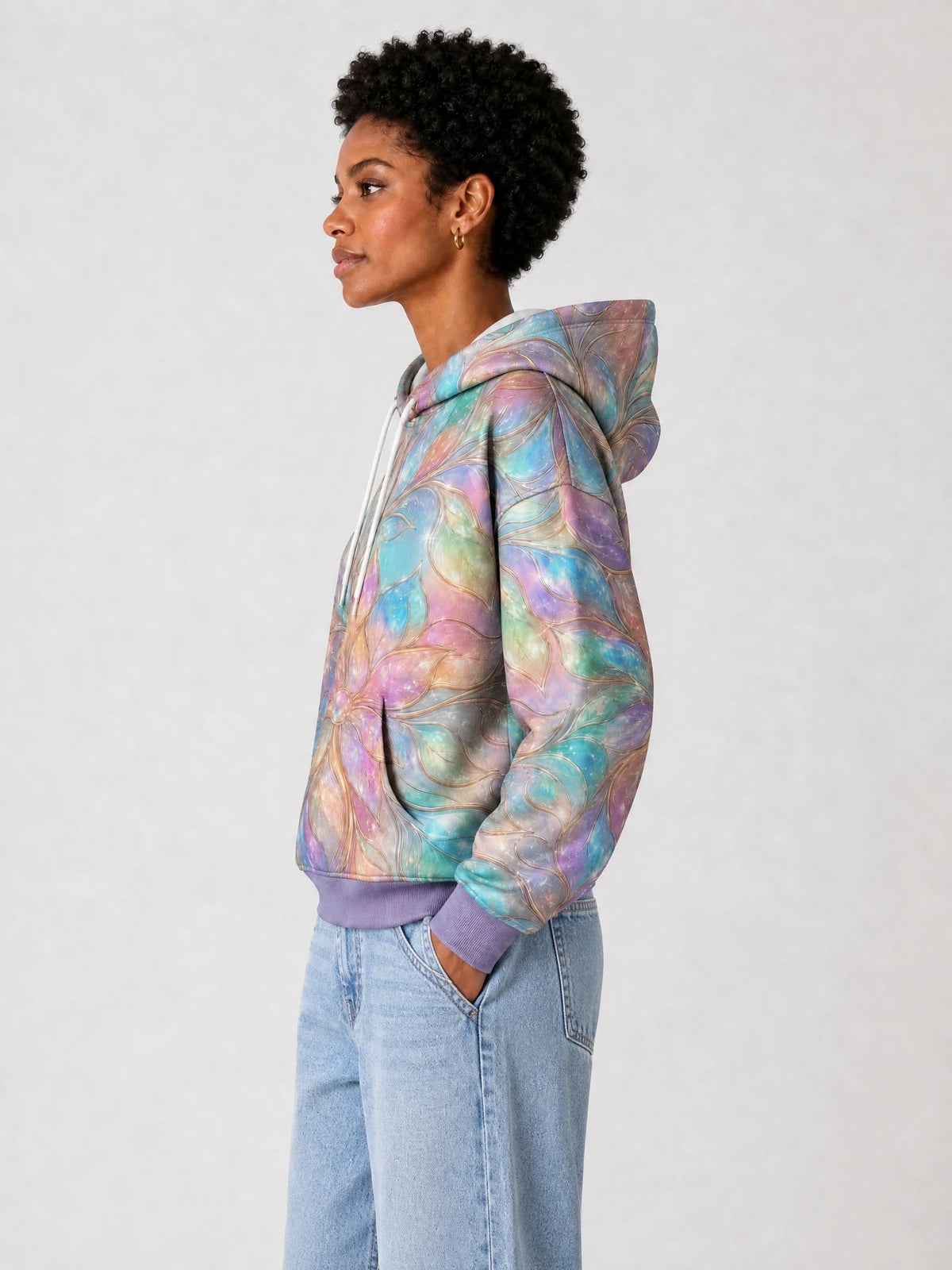 "Almasi" Hoodie — side view on model