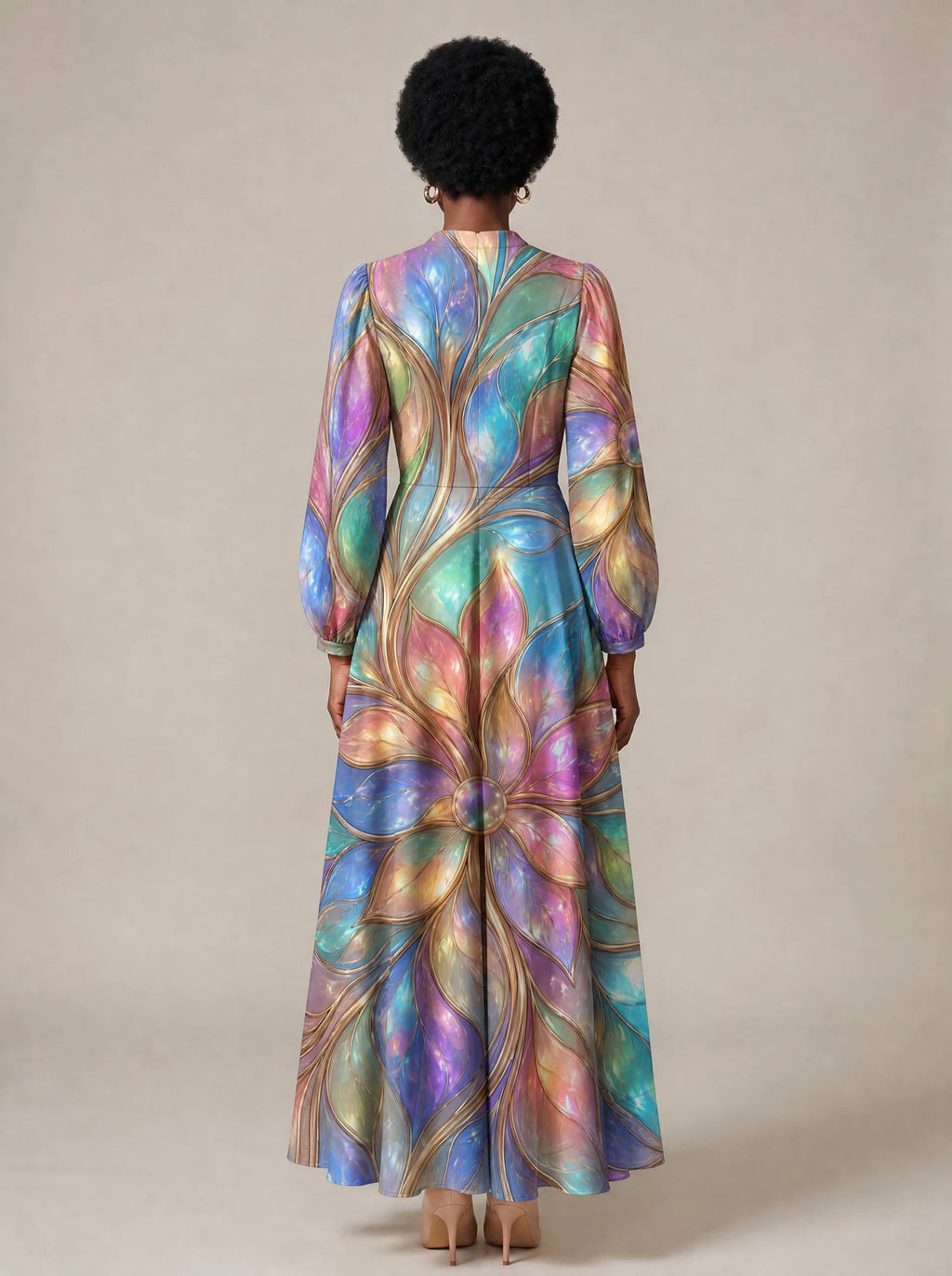 "Almasi" Puff Sleeve Maxi Dress