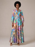 "Almasi" Puff Sleeve Maxi Dress