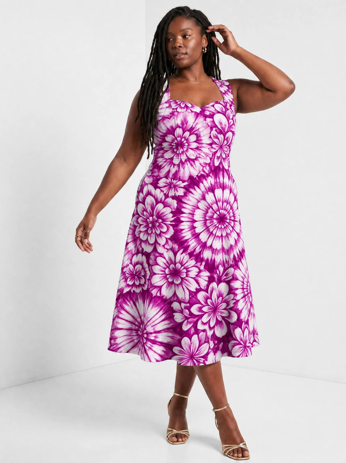 "Anasa" Sweetheart Midi Dress