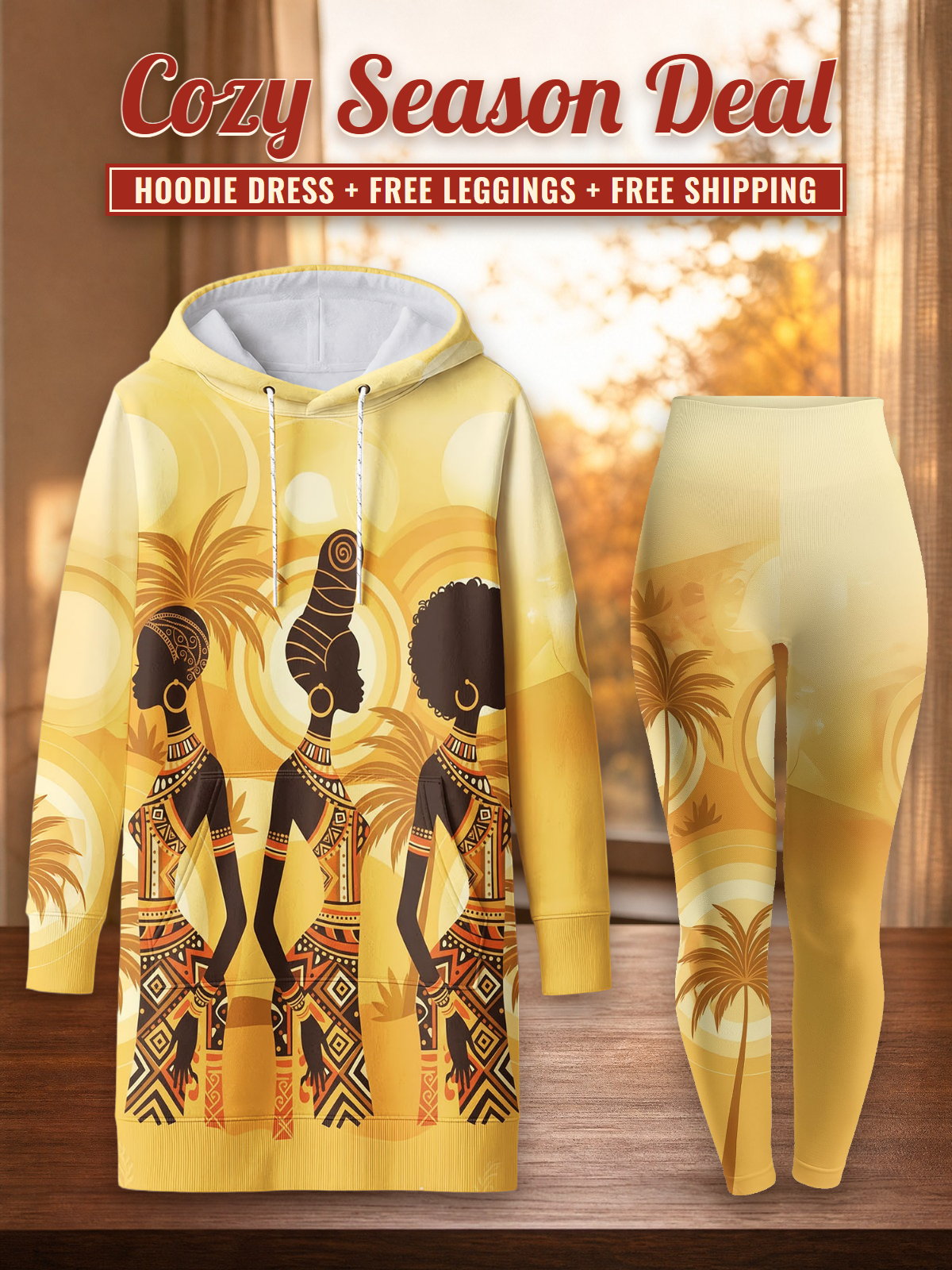 Ancestral Flame Hoodie Dress & Leggings Deal – Cozy Season Deal: hoodie dress + free leggings + free shipping