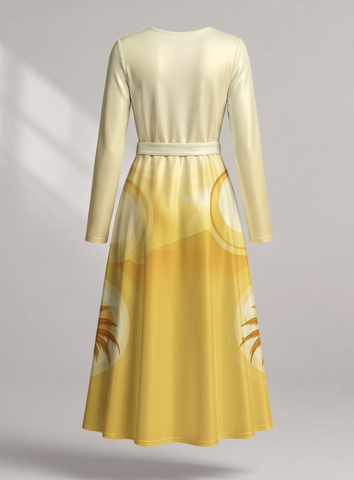 "Ancestral Flame" Viscose Midi Dress — back view