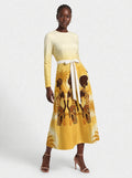 "Ancestral Flame" Long Sleeve Midaxi Dress