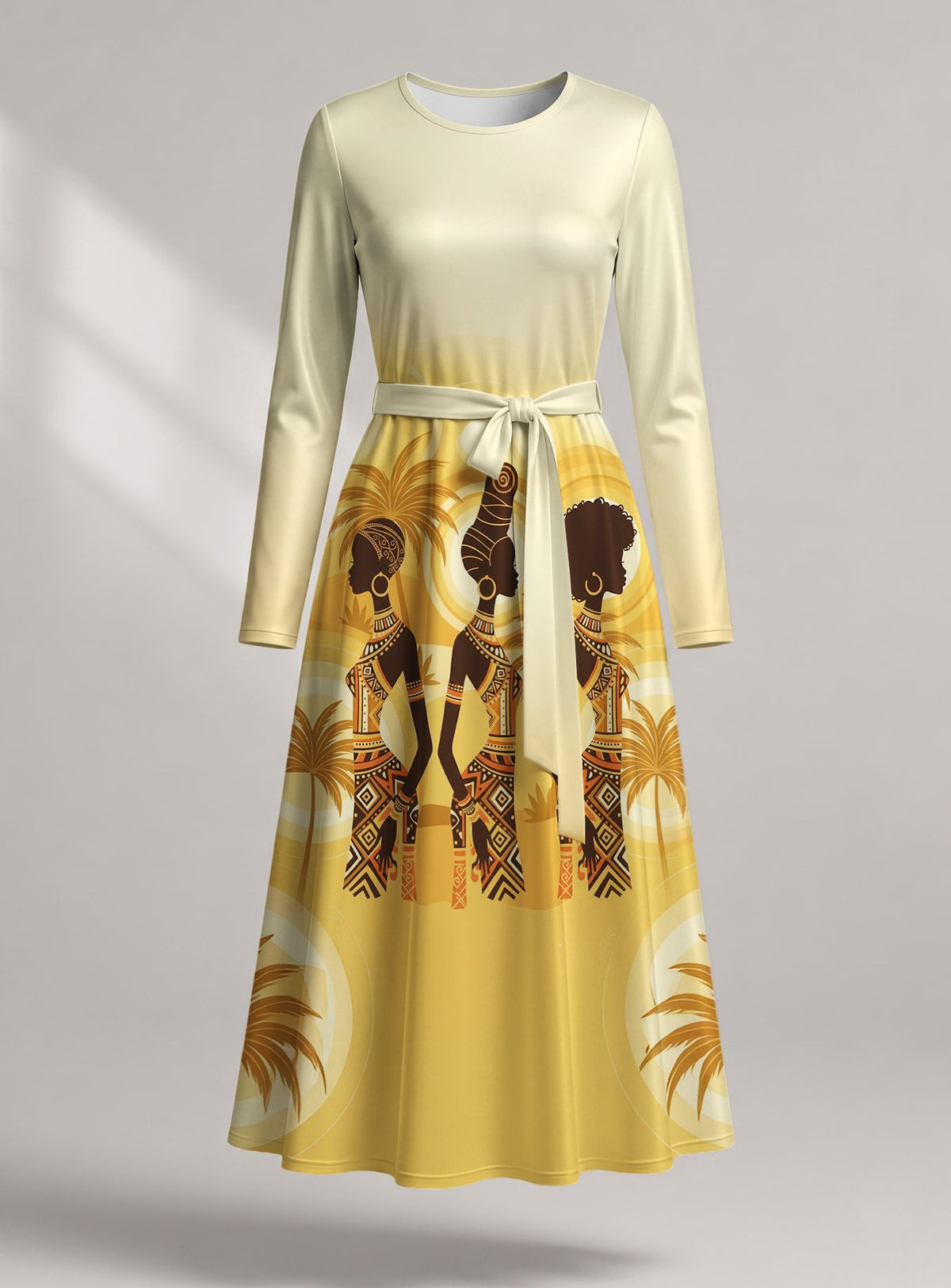 "Ancestral Flame" Viscose Midi Dress Promo