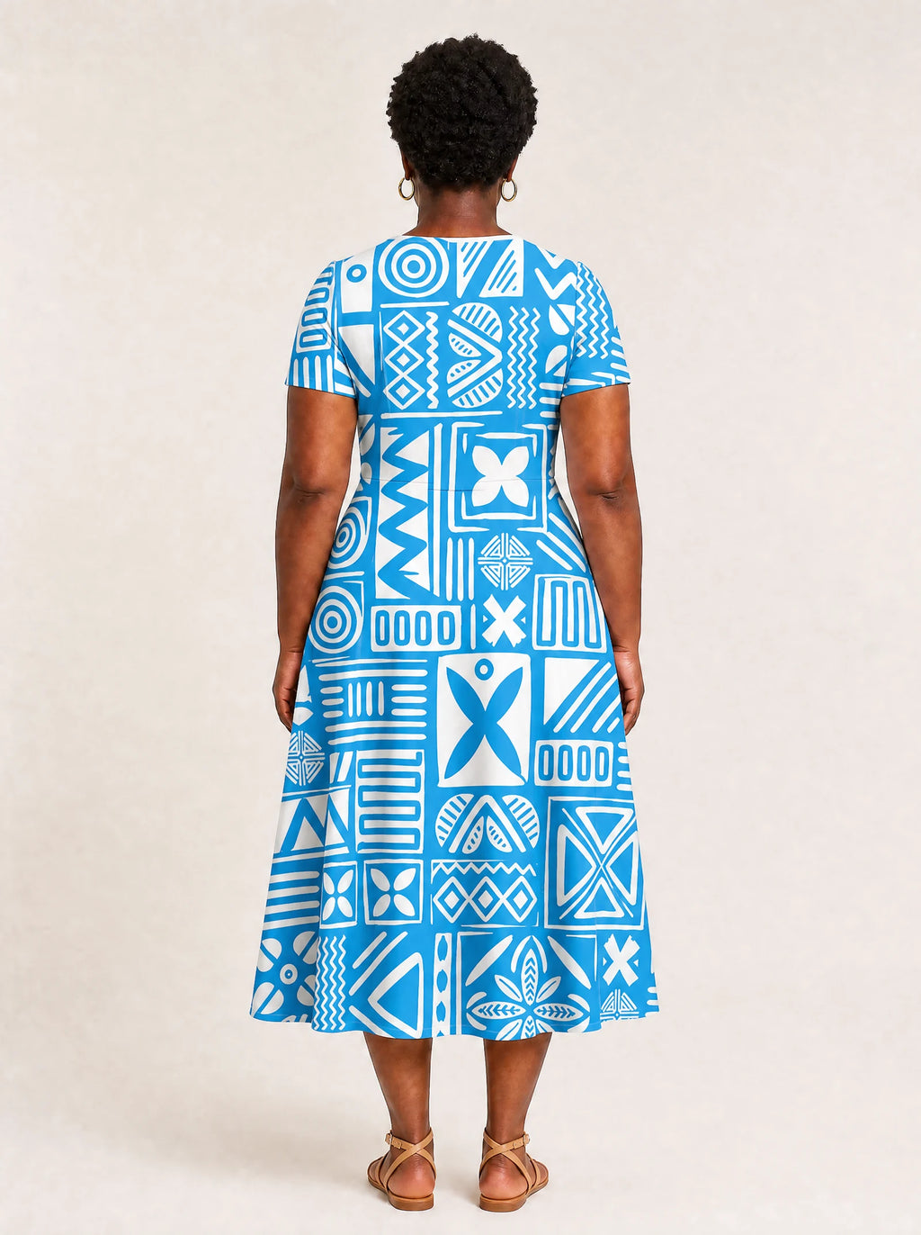"Anga" V Neck Midi Dress — side