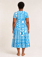 "Anga" V Neck Midi Dress — side