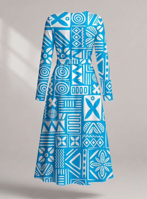 "Anga" Long Sleeve Midaxi Dress