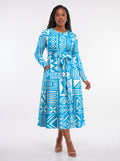 "Anga" Long Sleeve Midaxi Dress