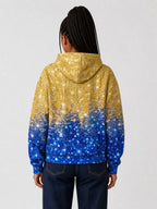 "Angaza" Hoodie — back view on model