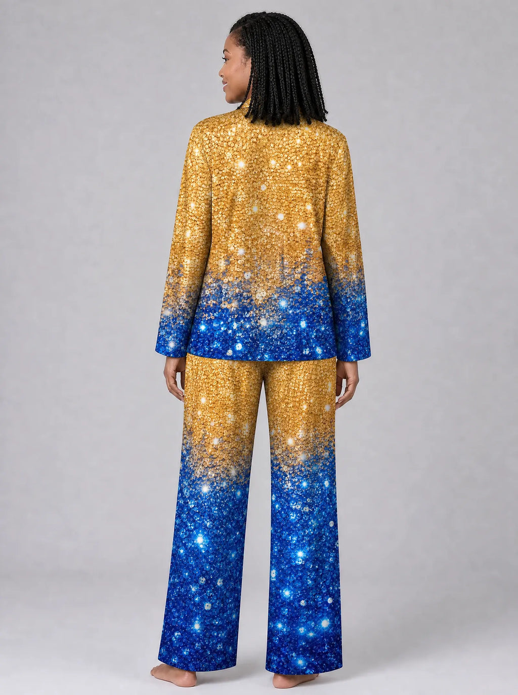 "Angaza" Pajama Set — back view on model