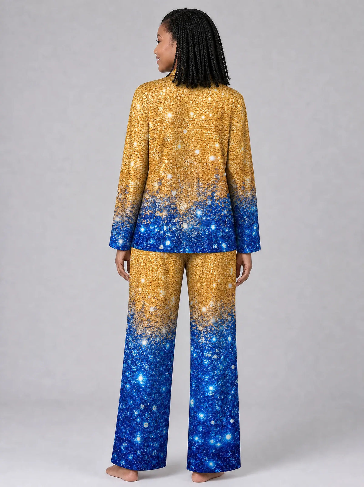 "Angaza" Pajama Set — back view on model