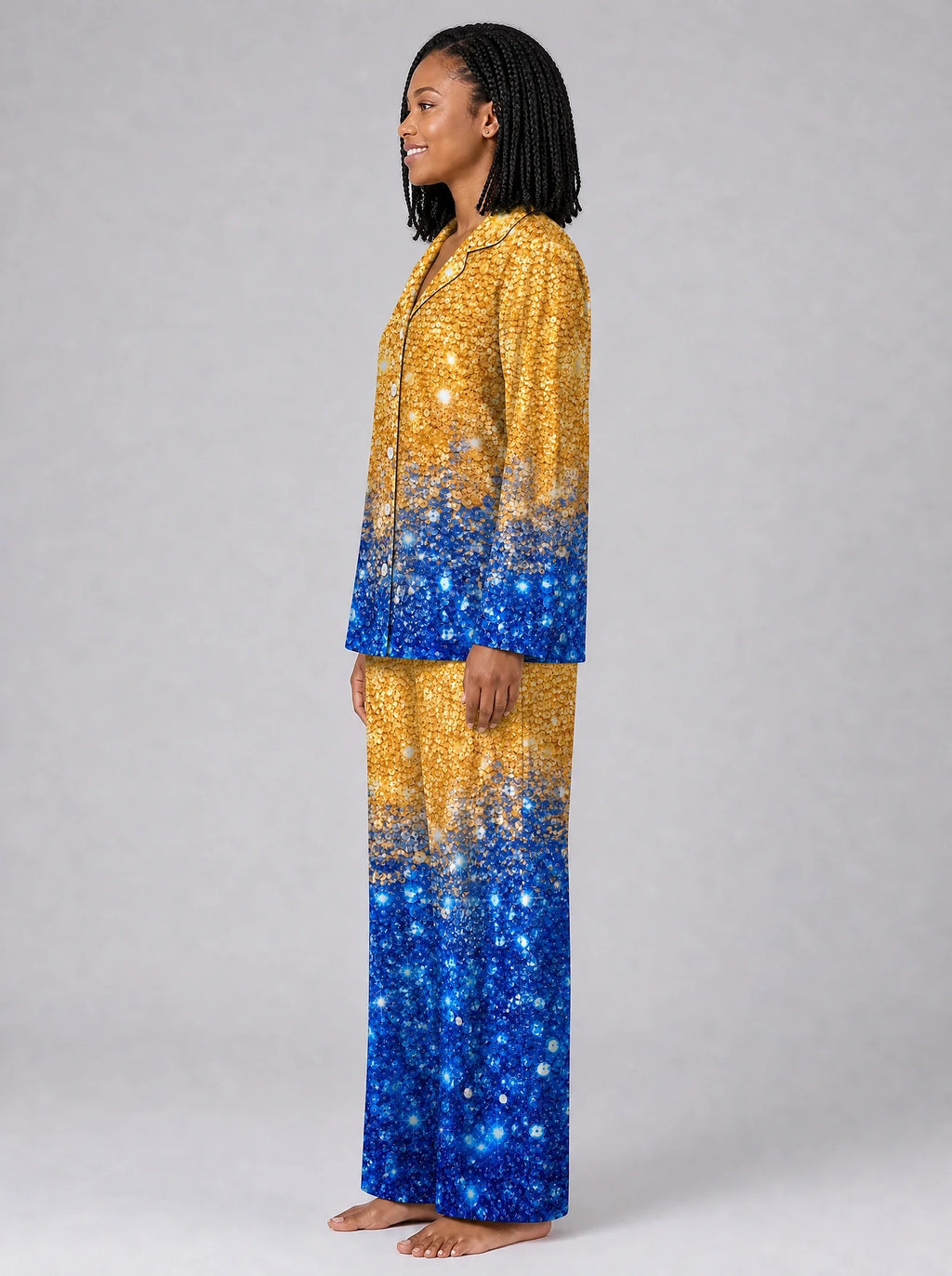 "Angaza" Pajama Set — side view on model