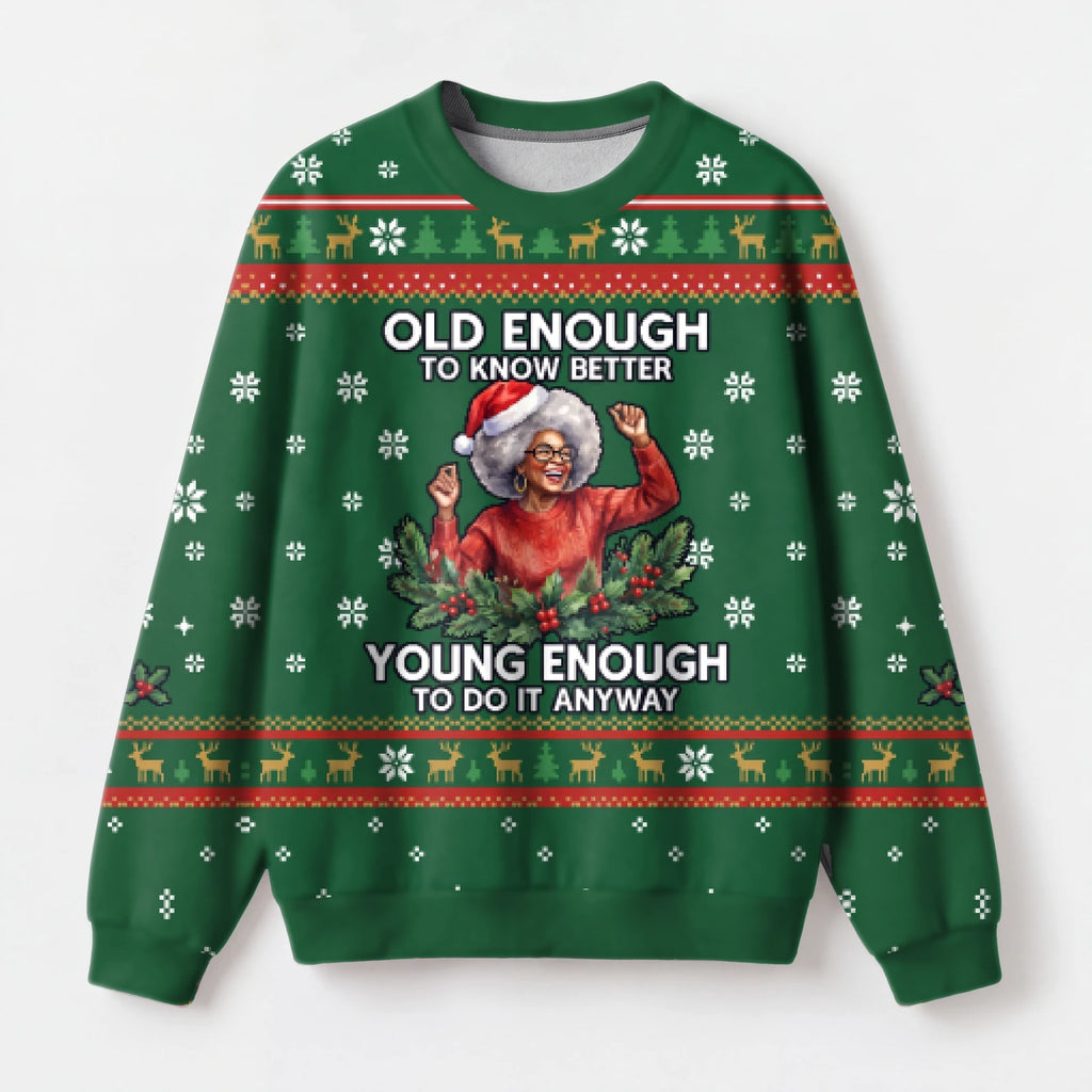 "Anyway" Christmas Sweatshirt — front view
