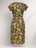 "Ashanti" Cap Sleeve Midi Dress Promo