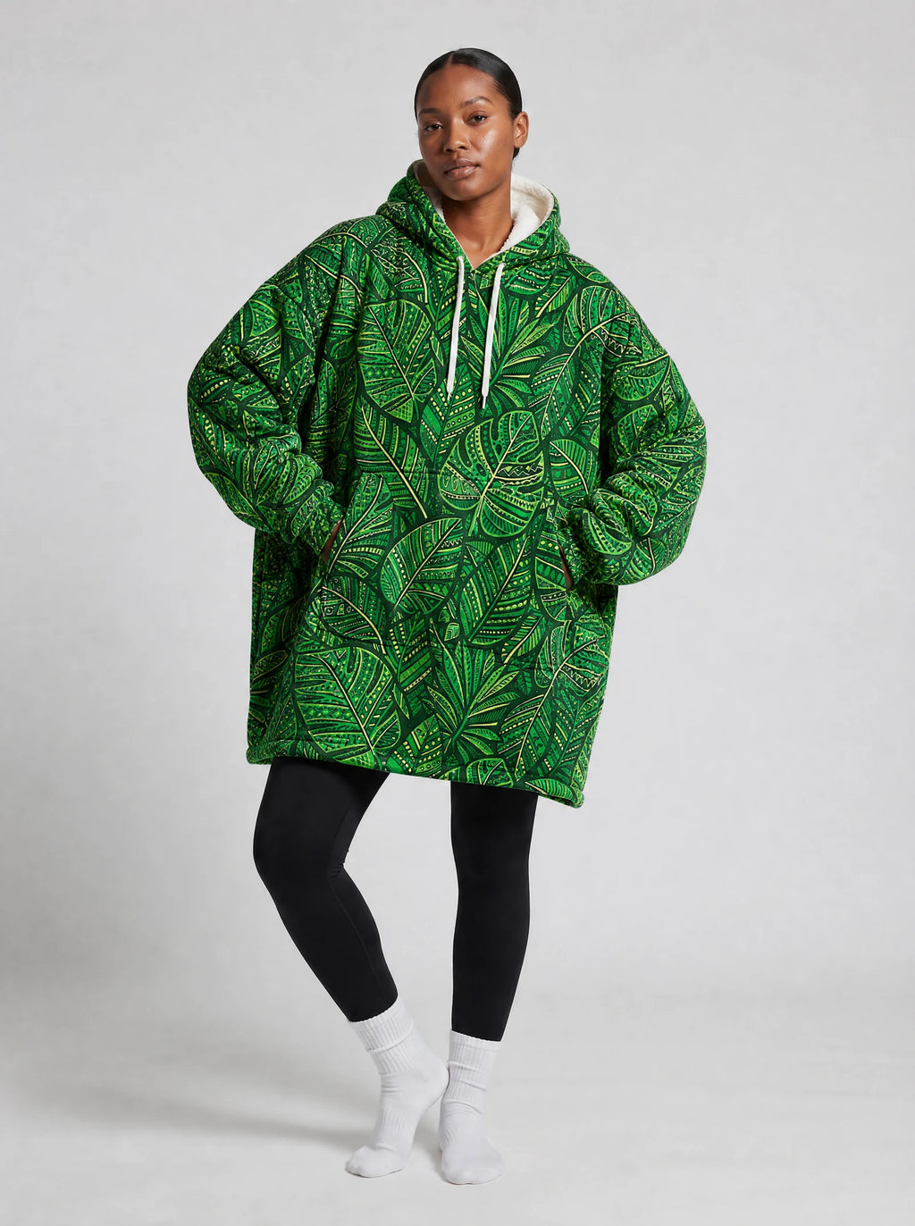 "Asili Emerald" Blanket Hoodie — front