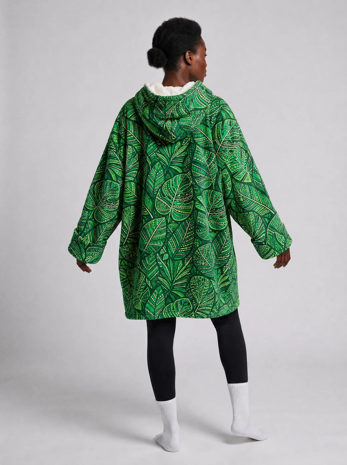 "Asili Emerald" Blanket Hoodie — side