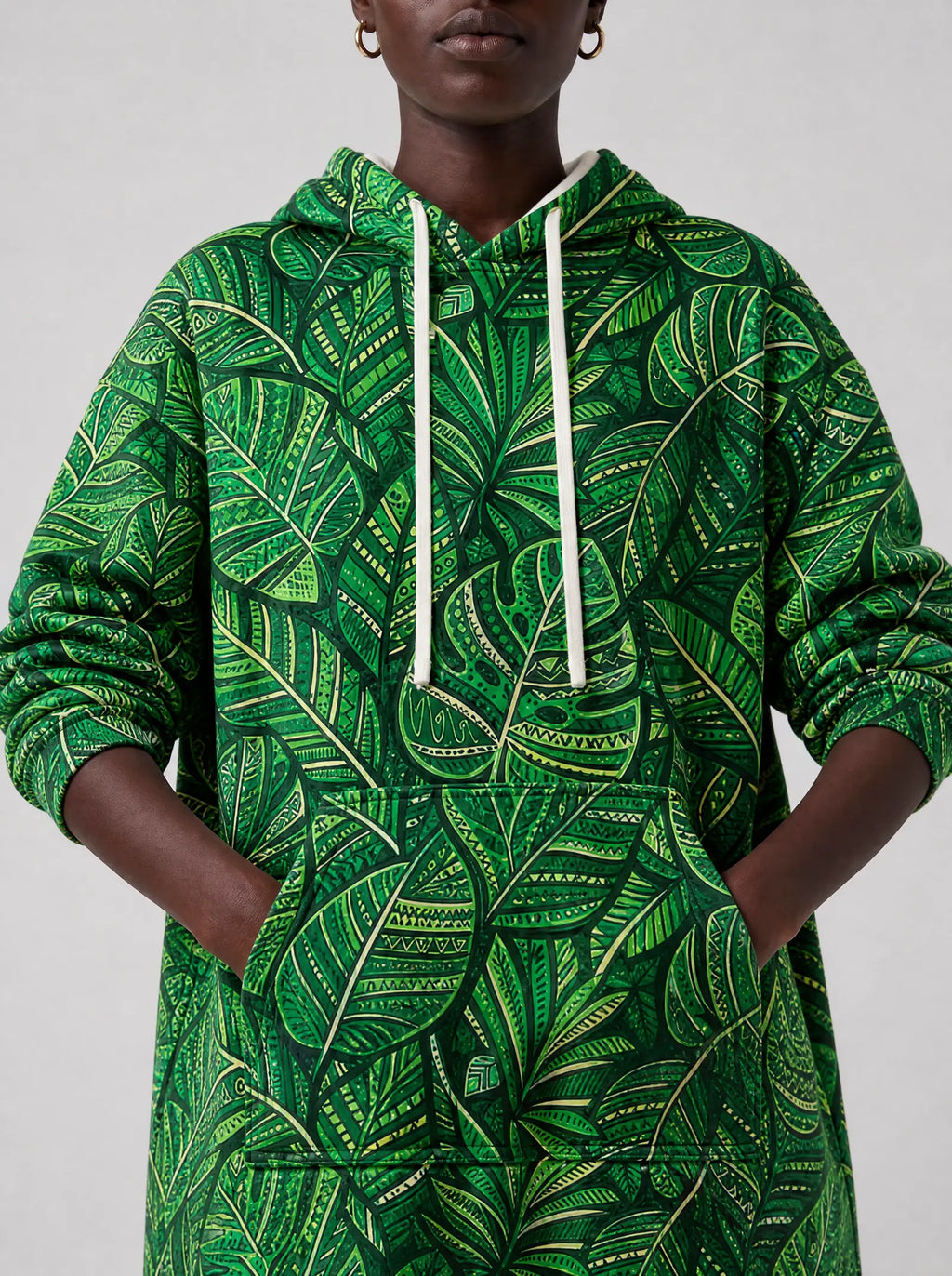 "Asili Emerald" Blanket Hoodie — full body