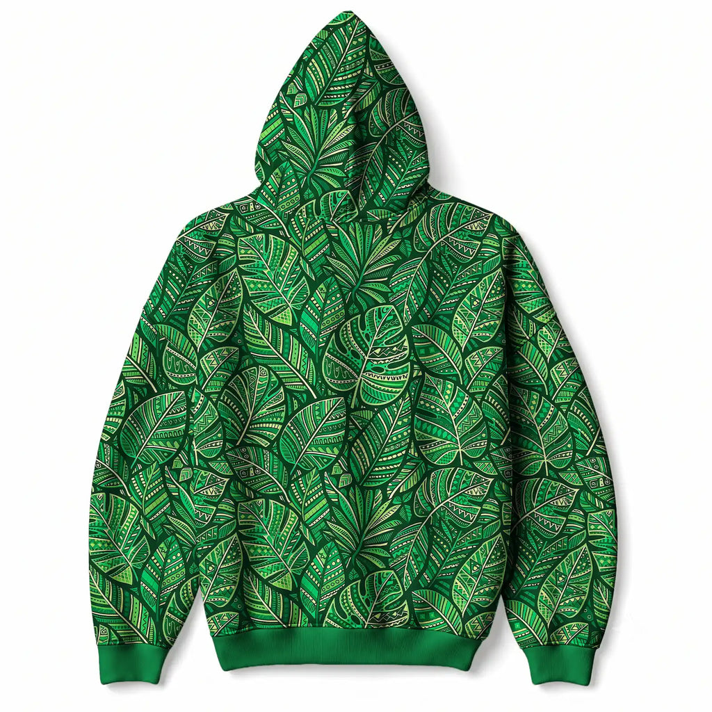 "Asili" Emerald Hoodie — back flat