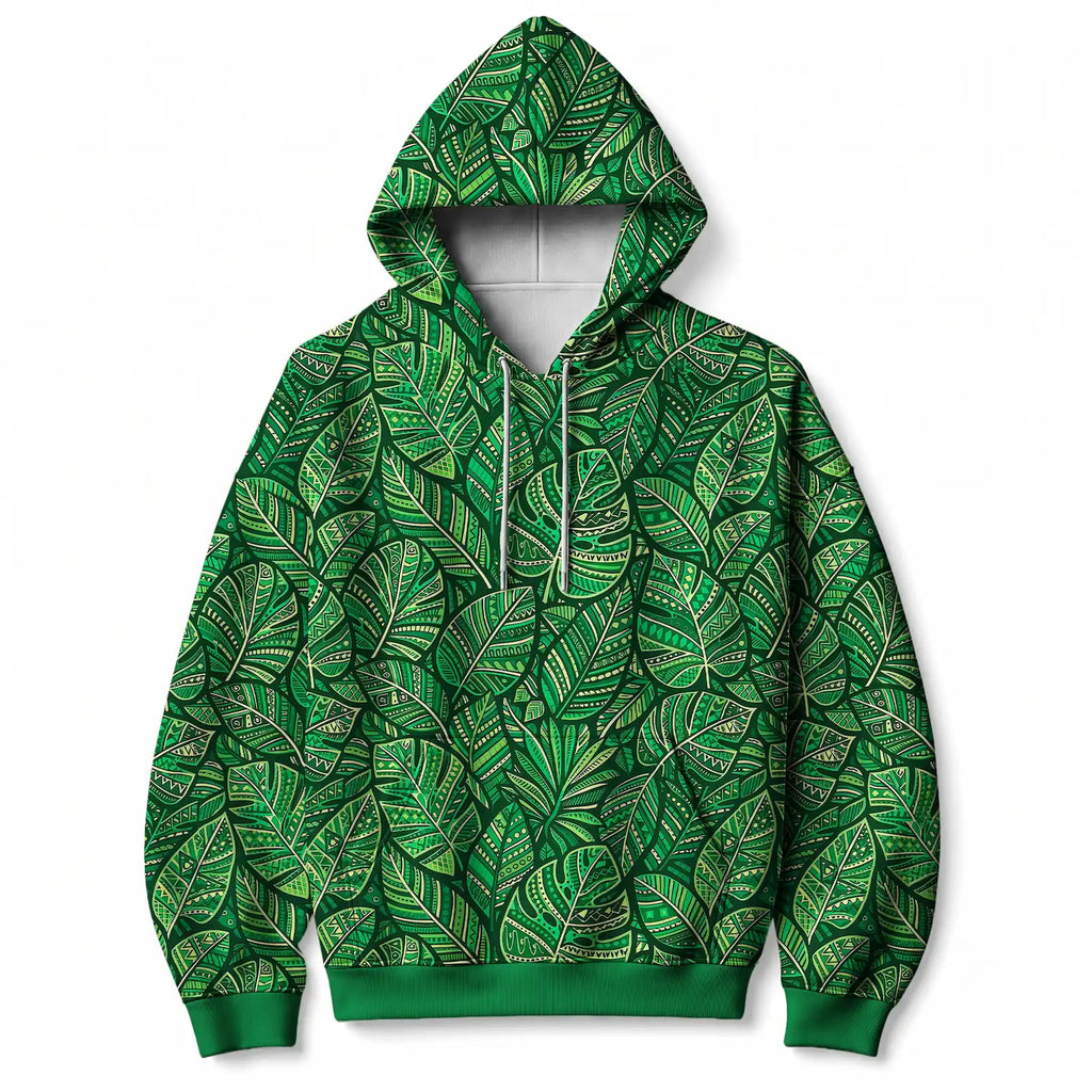 "Asili" Emerald Hoodie — front flat