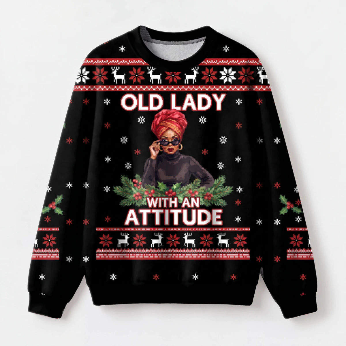 "Attitude" Christmas Sweatshirt — front view