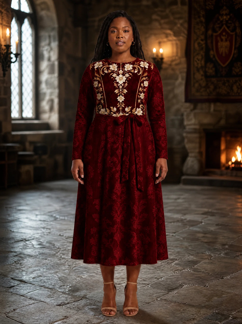 "Avalon" Long Sleeve Midaxi Dress
